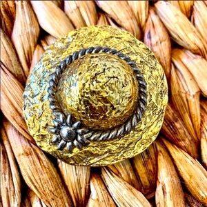 VINTAGE Pin Gold and Silver Hat Brooch
